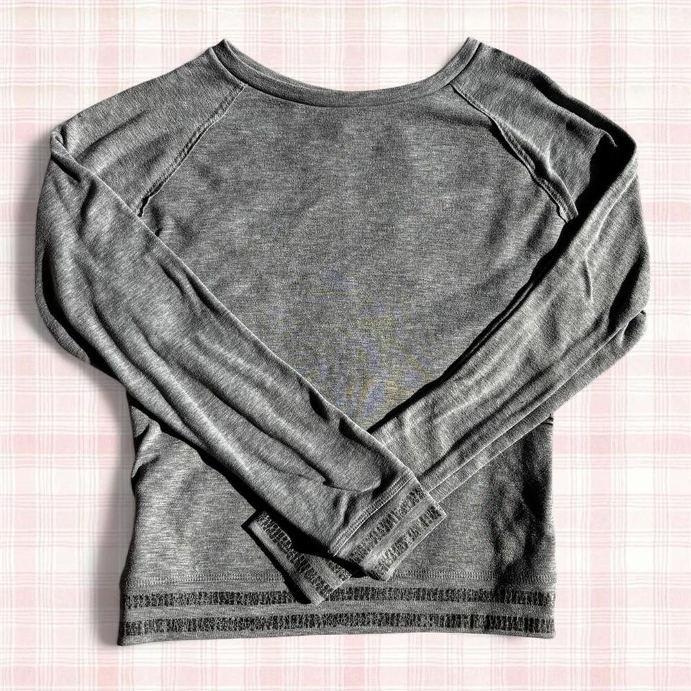 Aerie Heathered Gray Raglan Long‎ Sleeve Top 🩶